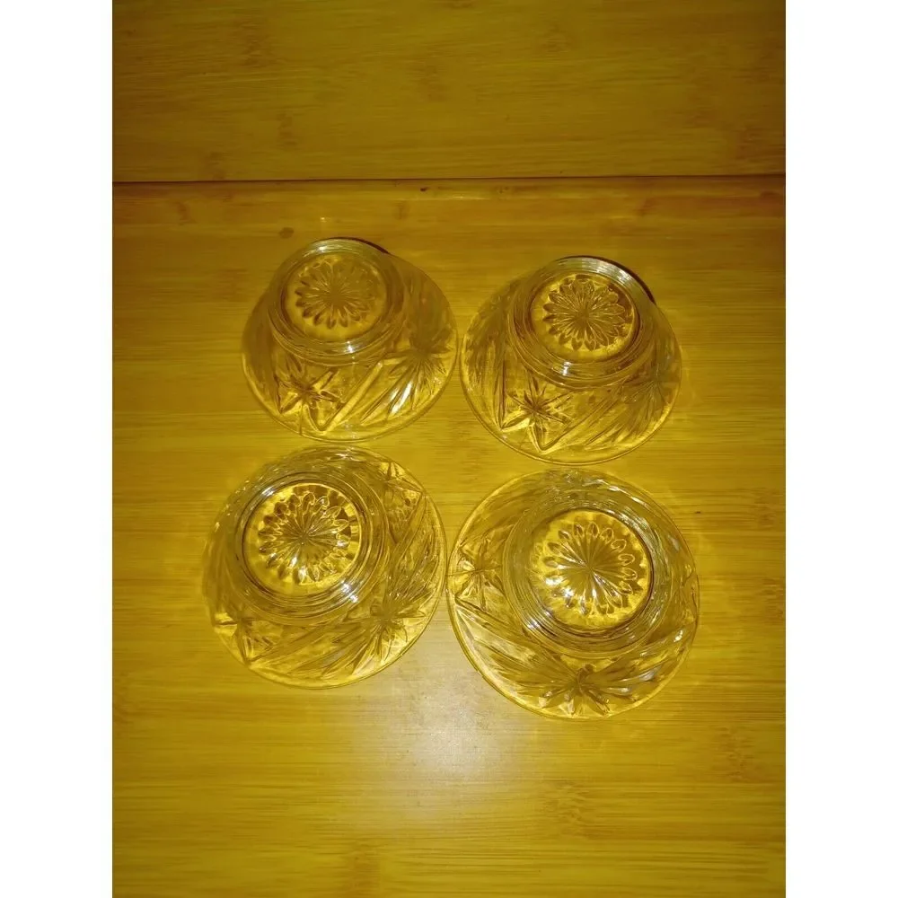 Set Of 4 Anchor Hocking Clear Glass Berry‎ Bowls 4